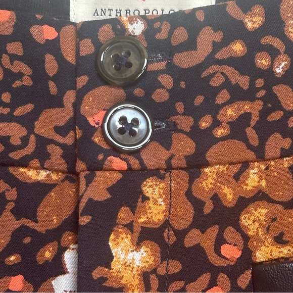 Anthropologie The Essential Slim Pants Women’s 4 – Brown Floral Stretch Trousers - Picture 8 of 11